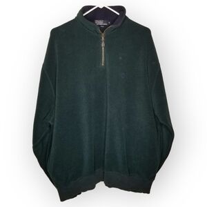 Vintage 90s Polo Ralph Lauren fleece pullover quarter zip XL forest green